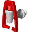 V&aacute;lvula blanca con dosi vaso rojo modelo AFR-3