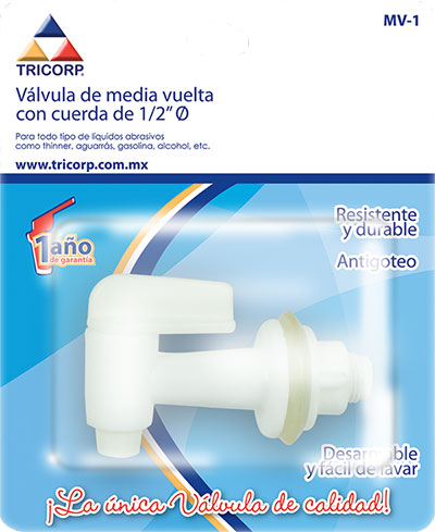 Presentaci&oacute;n v&aacute;lvula de media vuelta MV-1