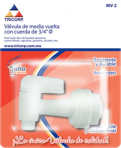 Presentaci&oacute;n v&aacute;lvula de media vuelta MV-2
