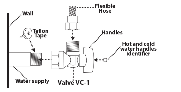 1/2" angle control spigot diagram