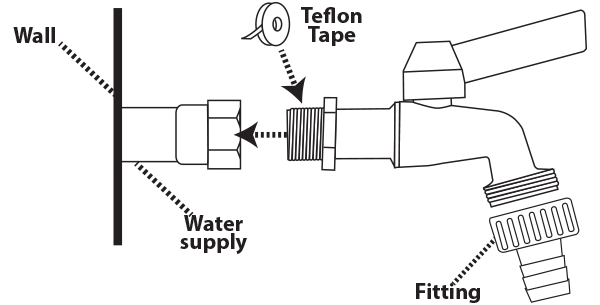 1/2" zinc Bibcock diagram