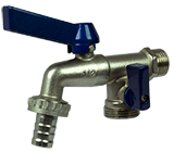 Double outlet spherical bibcock